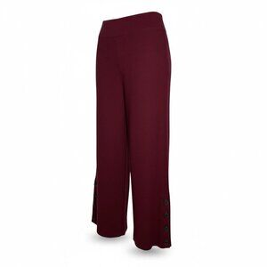 Anthropologie Maroon Small Ribbed Harem Pants Boho Lounge Wide Leg Cropped Ankle